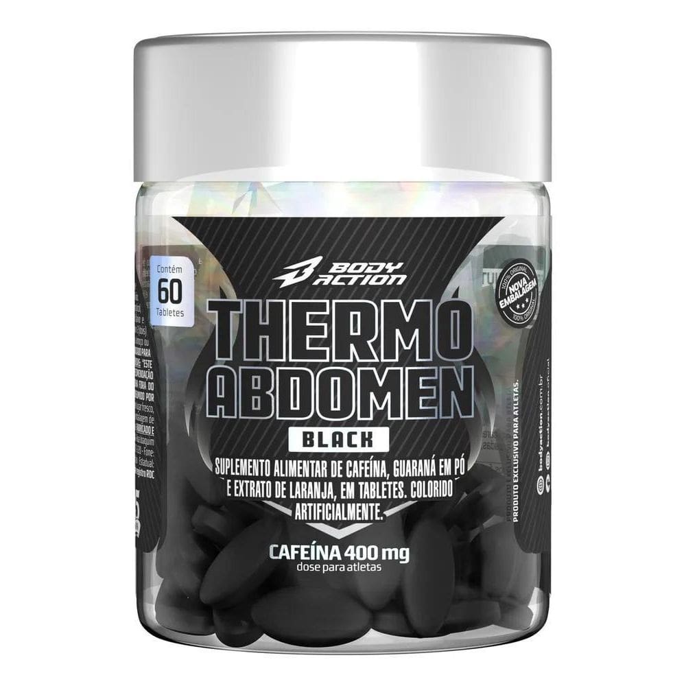 2X Bodyaction Thermo Abdomen Black - 60 Comprimidos Termogên