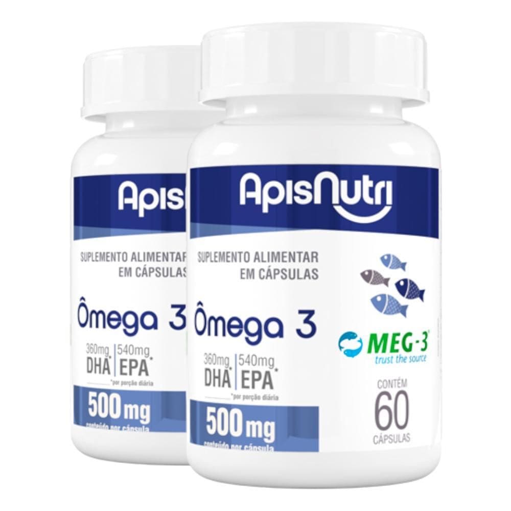 Kit 2 Ômega 3 Epa Dha Meg-3 Apisnutri 60 Cápsulas