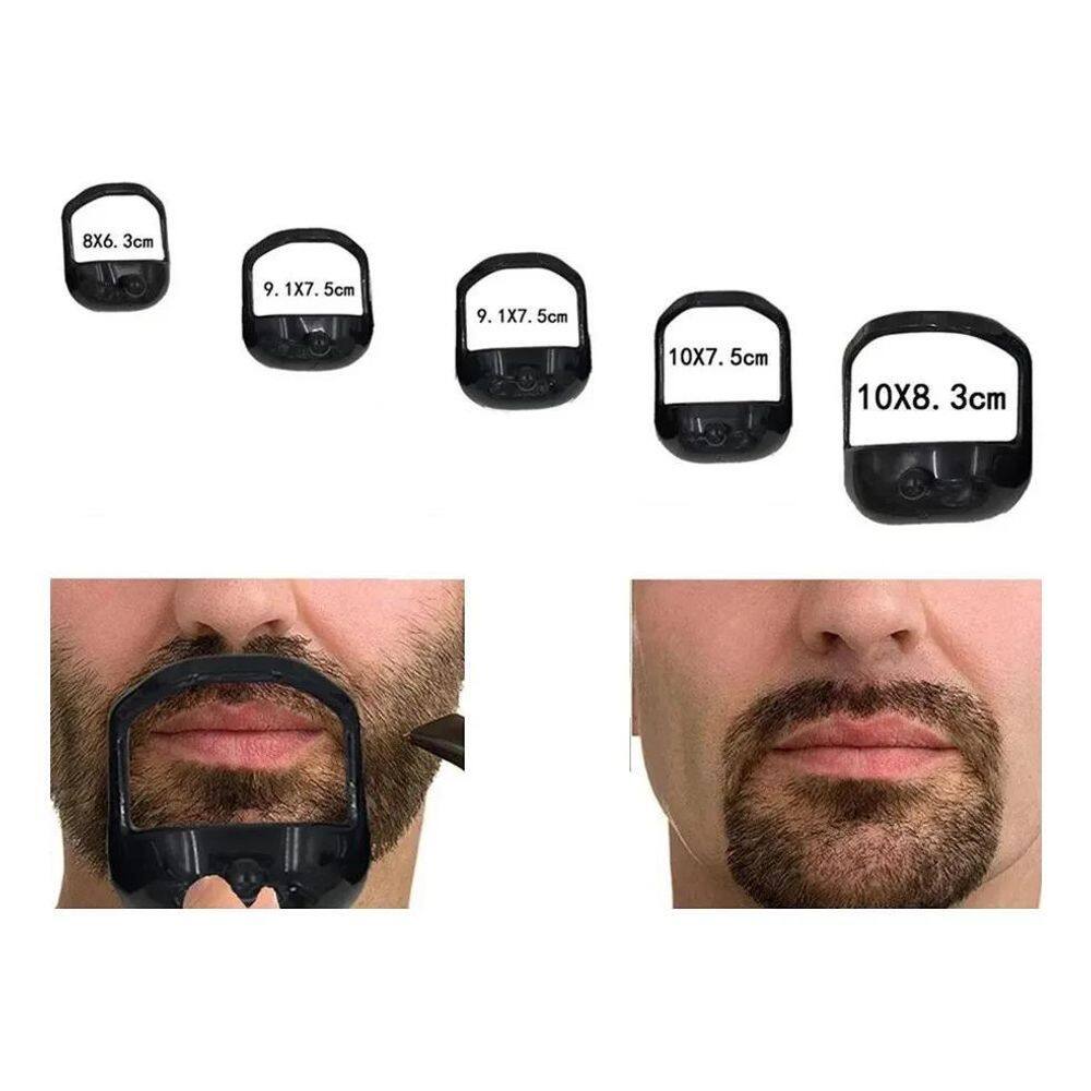 Molde Alinhador Cavanhaque Barba Régua Modelador 5 Tamanhos