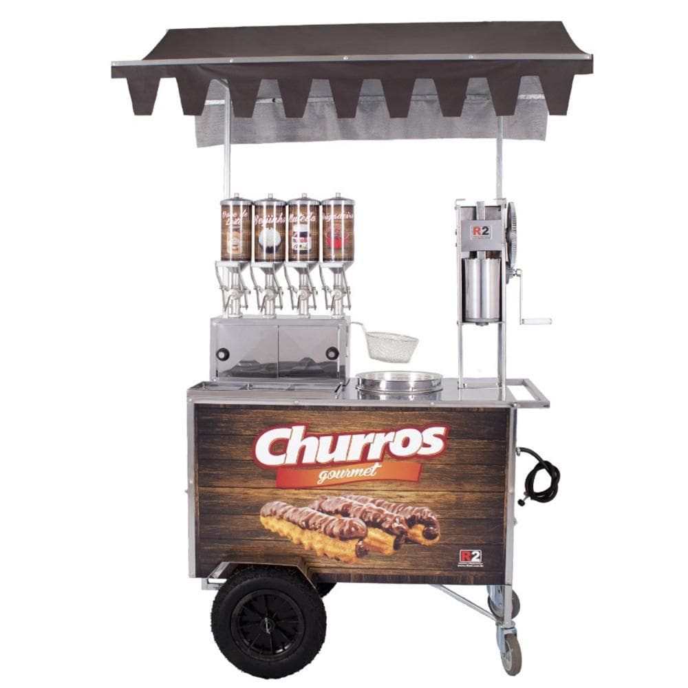 Carrinho de Churros Gourmet R2 4 Doceiras e Masseira com Resistência 220V R0081-2