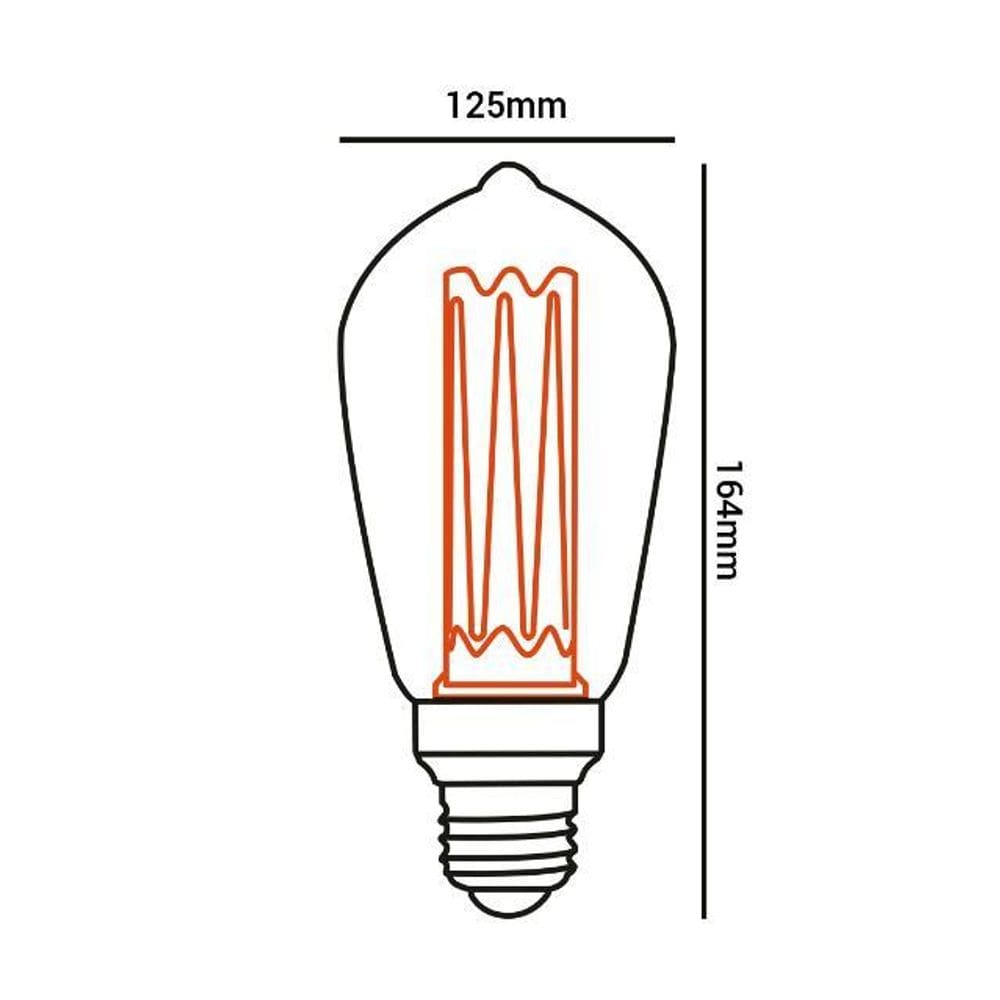 Lampada Led Filamento Acrilico Vintage Retro Fume St64 E27