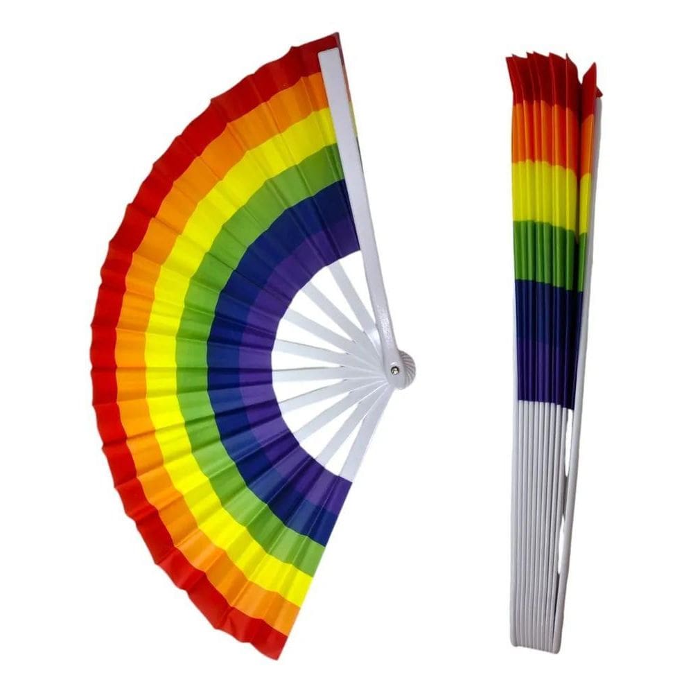 2X Leque Grande Arco Íris Colorido Lgbt Festa Carnaval Barul