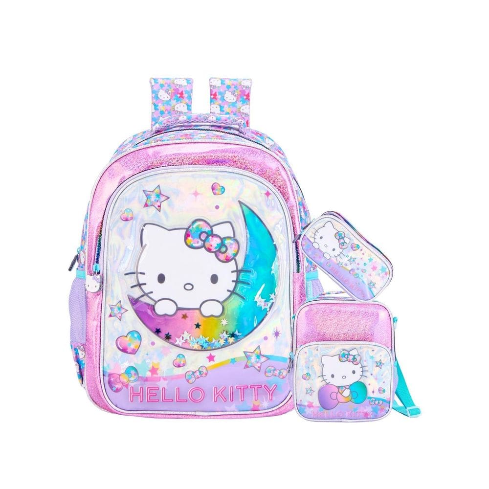 Kit Hello Kitty Mochila De Costas + Lancheira + Estojo Luxo