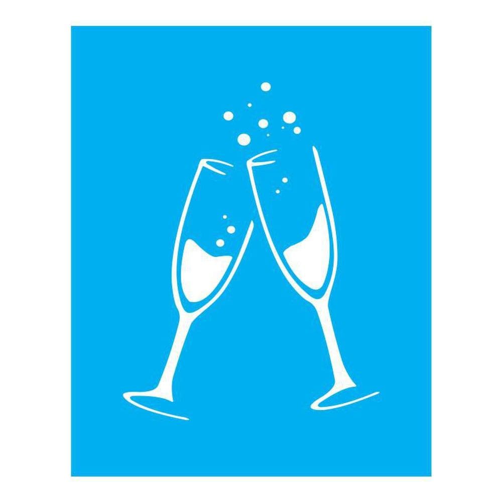 Stencil Tamako Taças Ano Novo - 20X25Cm - Ref B121