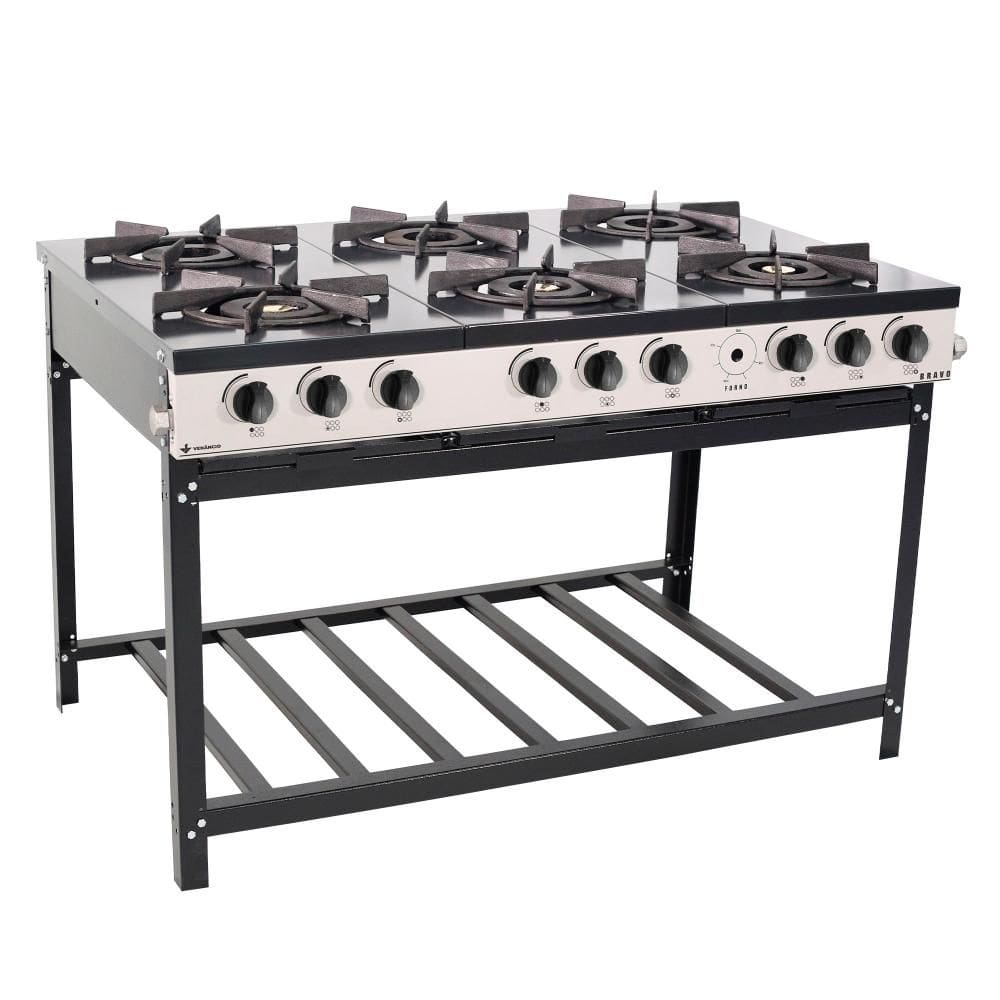 Fogão Profissional 6 Bocas Venâncio Linha Bravo Br6b