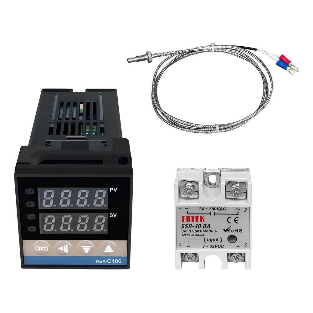 2X Kit Controlador Temperatura Digital Pid 40A Rex-C100 Bivo