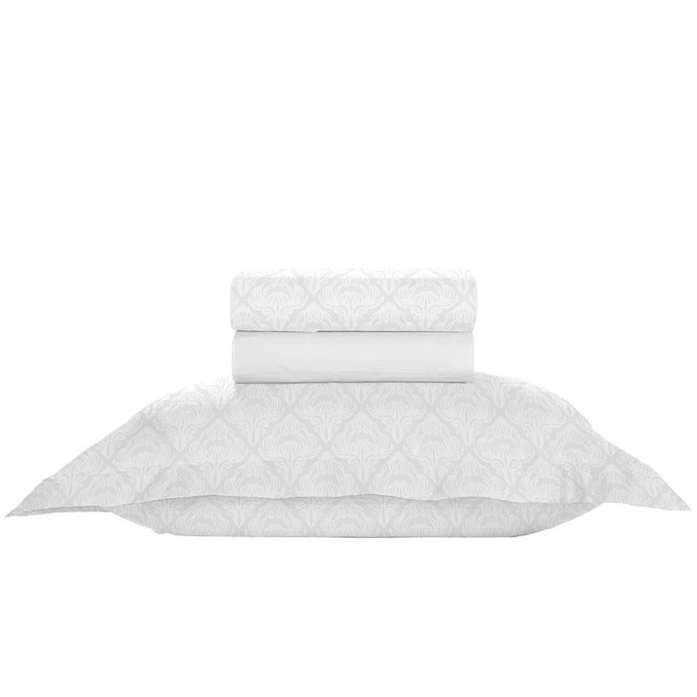 Jogo Cama Solteiro 3 Peças 100% Algodão 180 Fios Cintia 7899