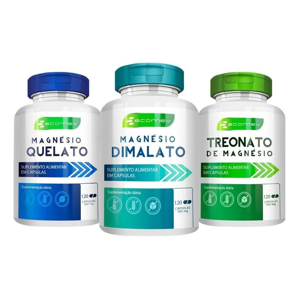 2X Suplemento Em Cápsulas Mix Magnesio Quelato Dimalato Treo