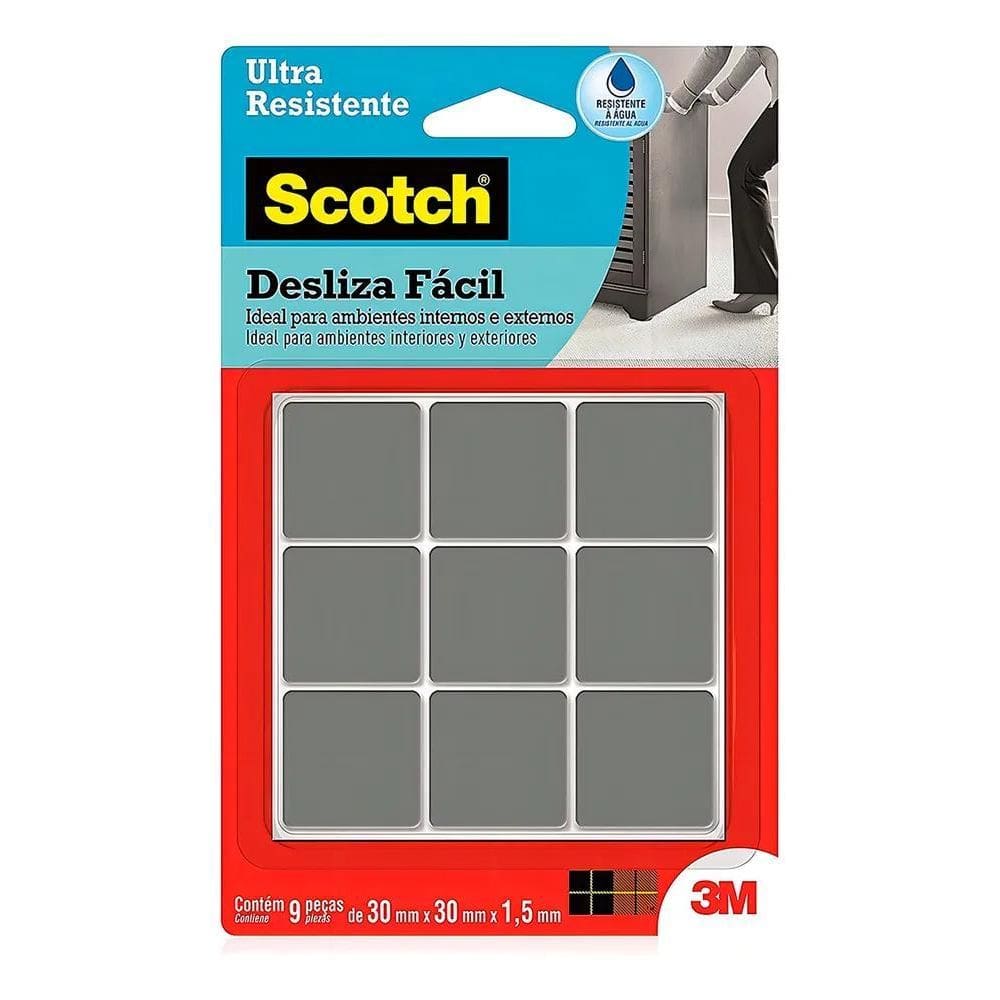 2X Protetor Ultra Resistente Quadrado Desliza Fácil Cinza 3M