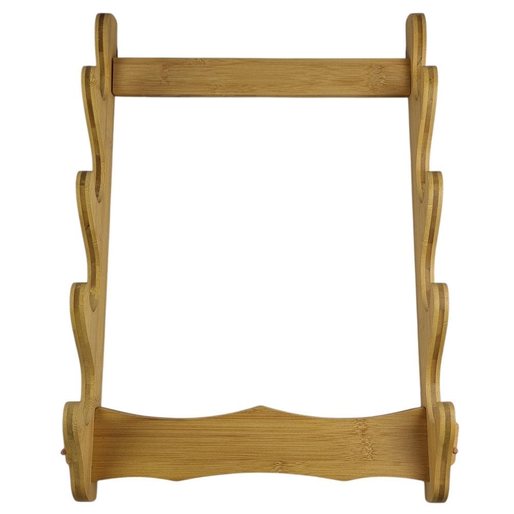 Suporte Expositor De Bambu Vertical Para 4 Katanas E Espadas