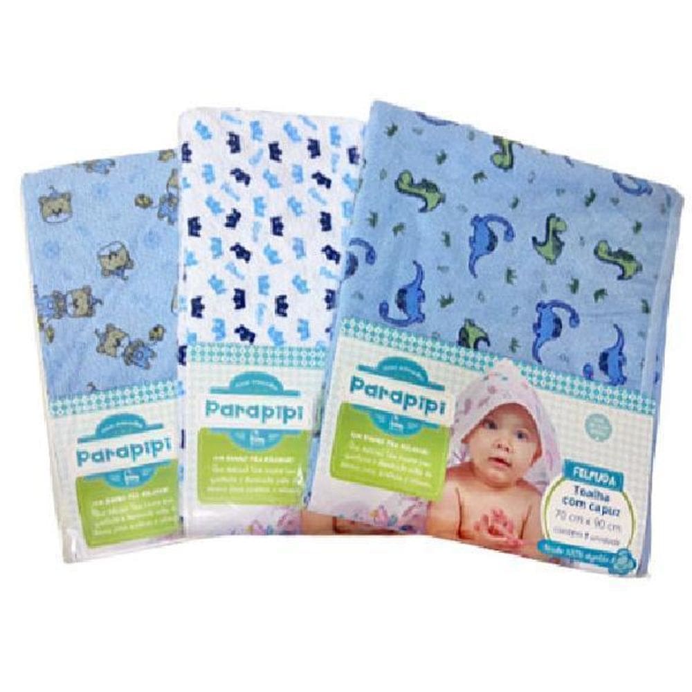 Toalha De Banho Bebe Com Capuz 100% Algodão Azul