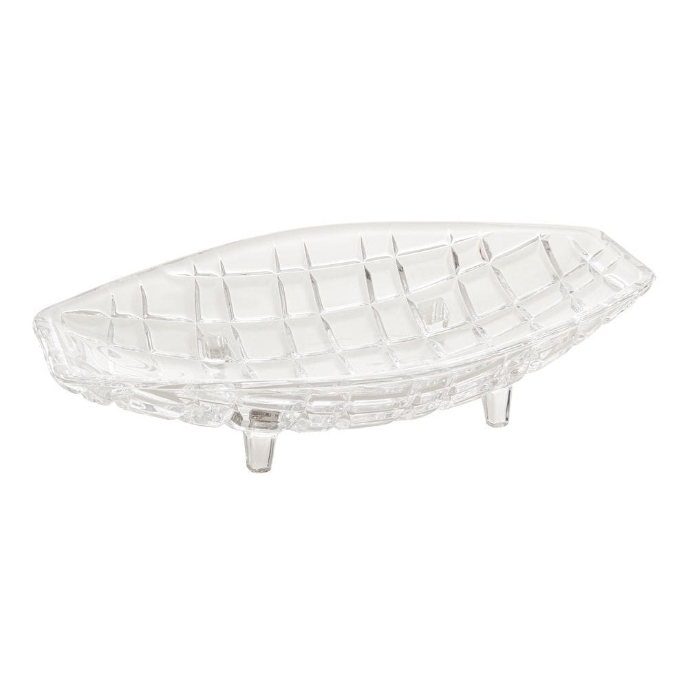 Centro de Mesa Decorativo de Cristal C/Pé Deli Transparente 26x5,5cm Lyor