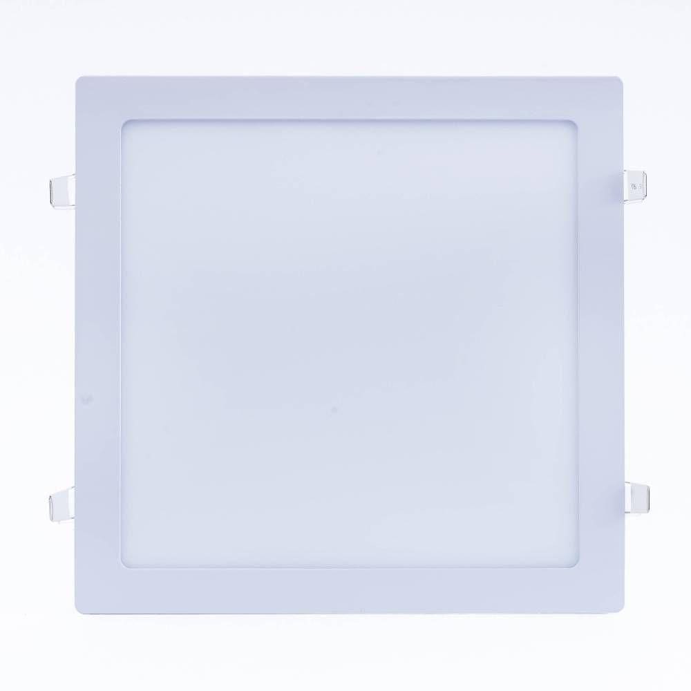 Plafon Slim 12w Quadrado Embutir 4000k Bivolt Branco Neutro -unidade