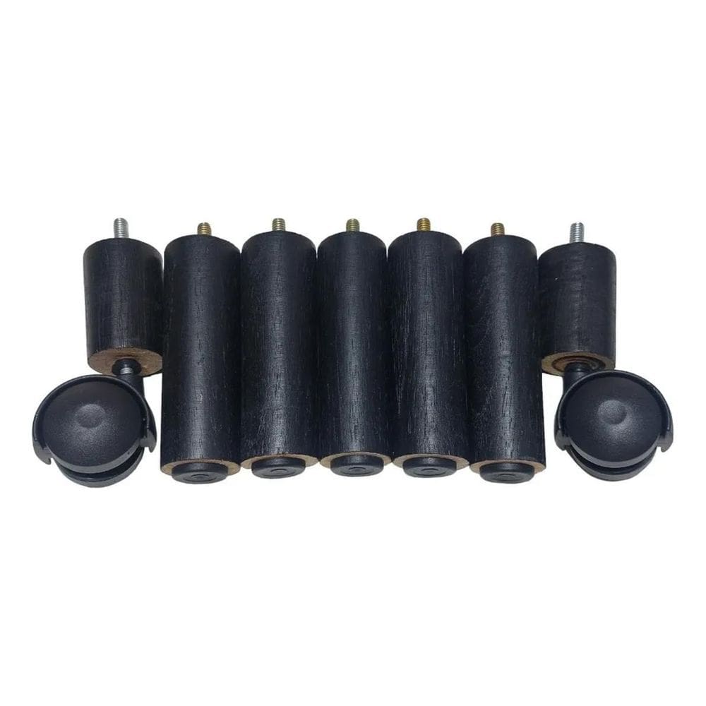 2X Kit Pé Cama Box Casal   7 Peças   Pé Madeira Cama Baú