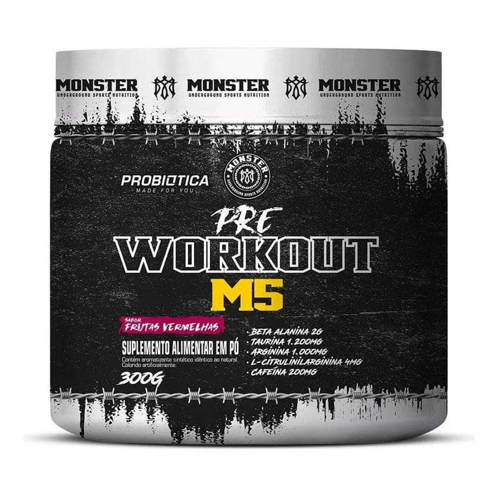 2X Pre Treino 300G Probiotica Frutas Vermelhas Pré Workout M