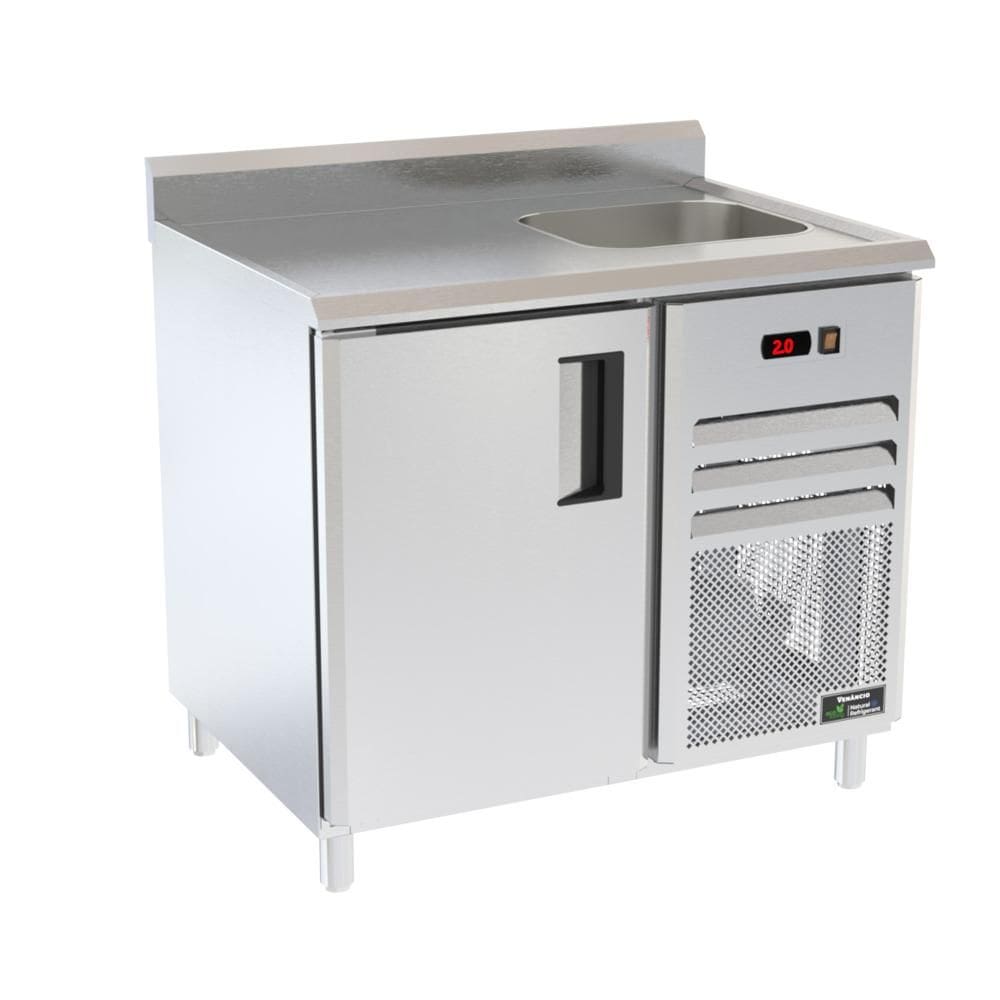 Balcão Congelados Venâncio 100cm Linha Prime Inox Borda Espelhada com Cuba 220V PCCH10-42274