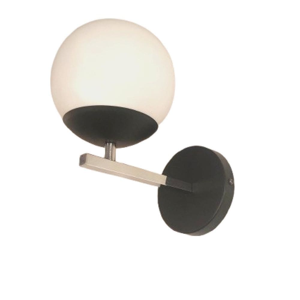 Arandela Moderna Jabuticaba Preto E Cromado Arevo Iluminação