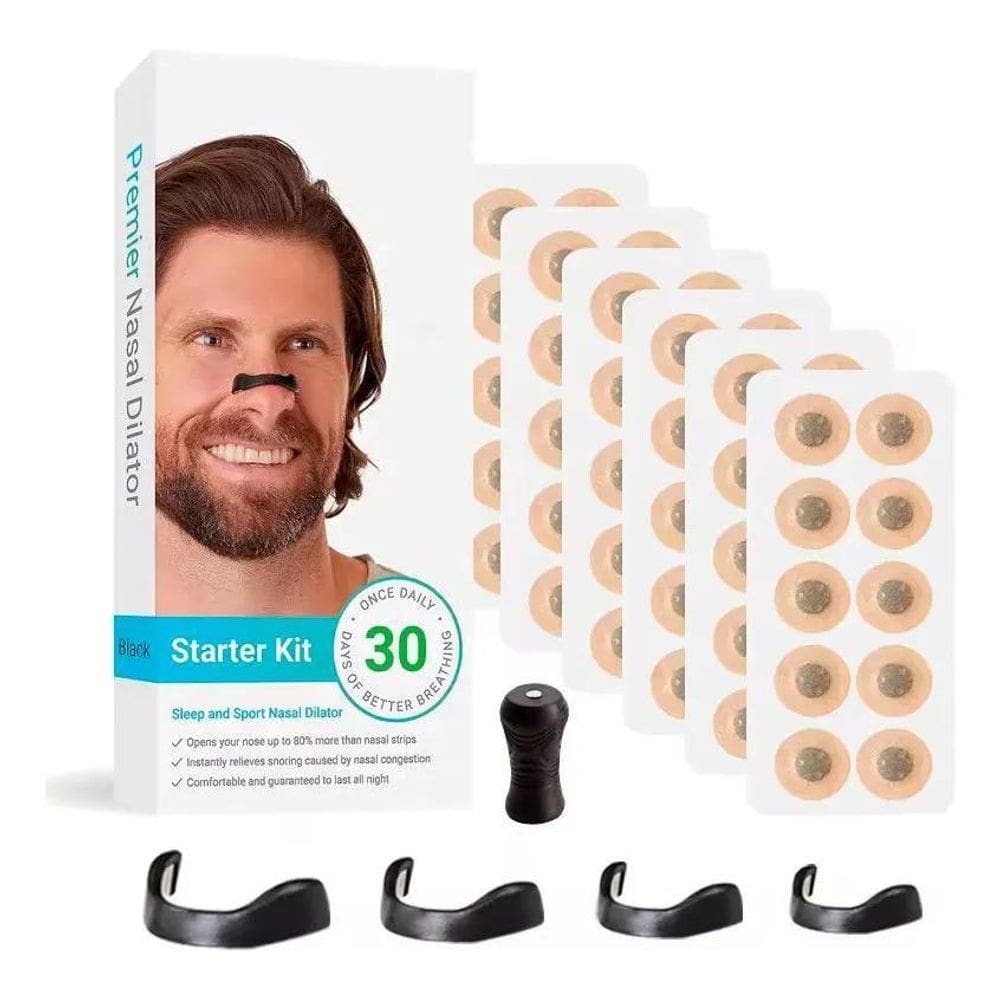 2X Kit Completo Dilatador Nasal Magnético 30 Adesivo Respira