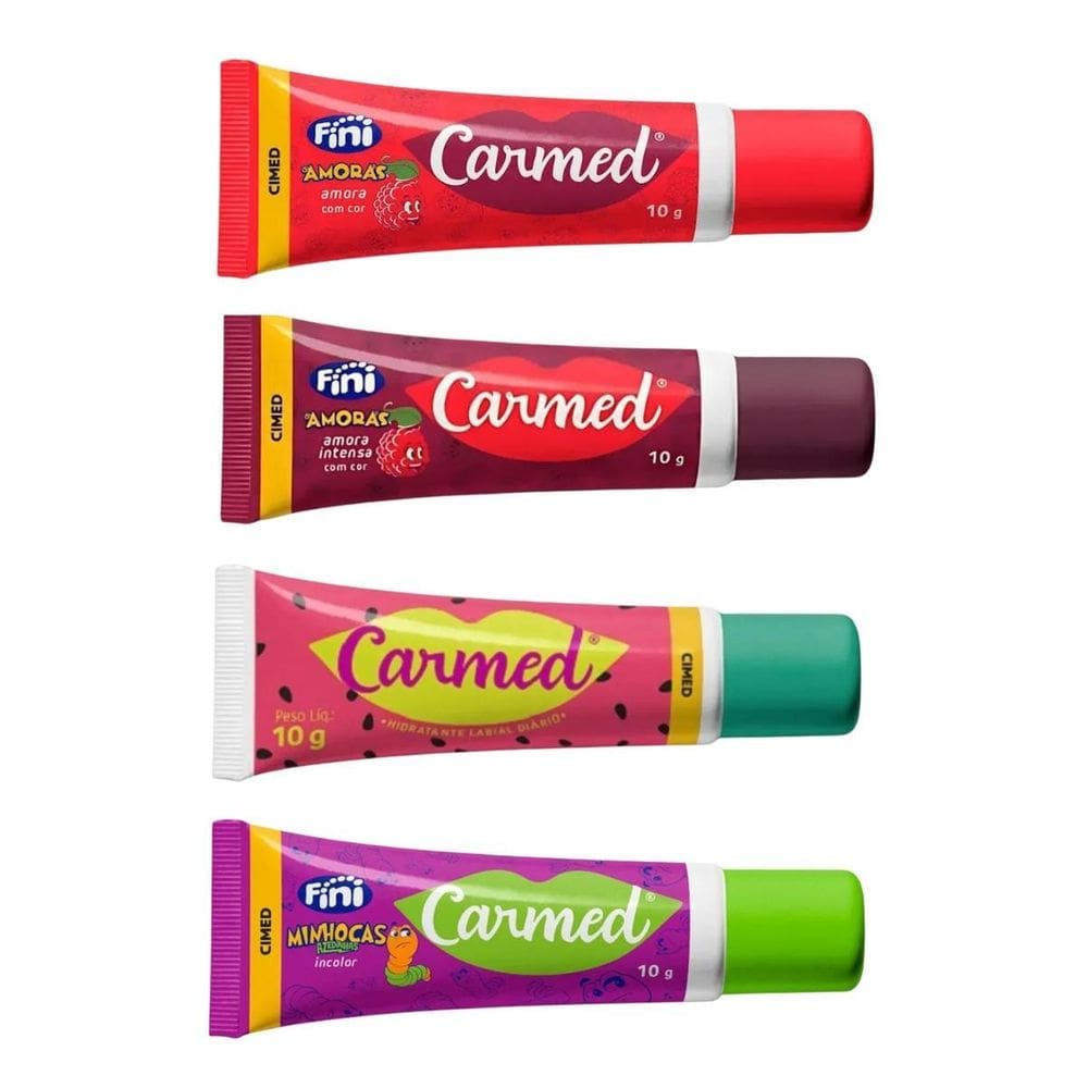 Kit 4 Carmed Fini Hidratante Labial Diário 10G