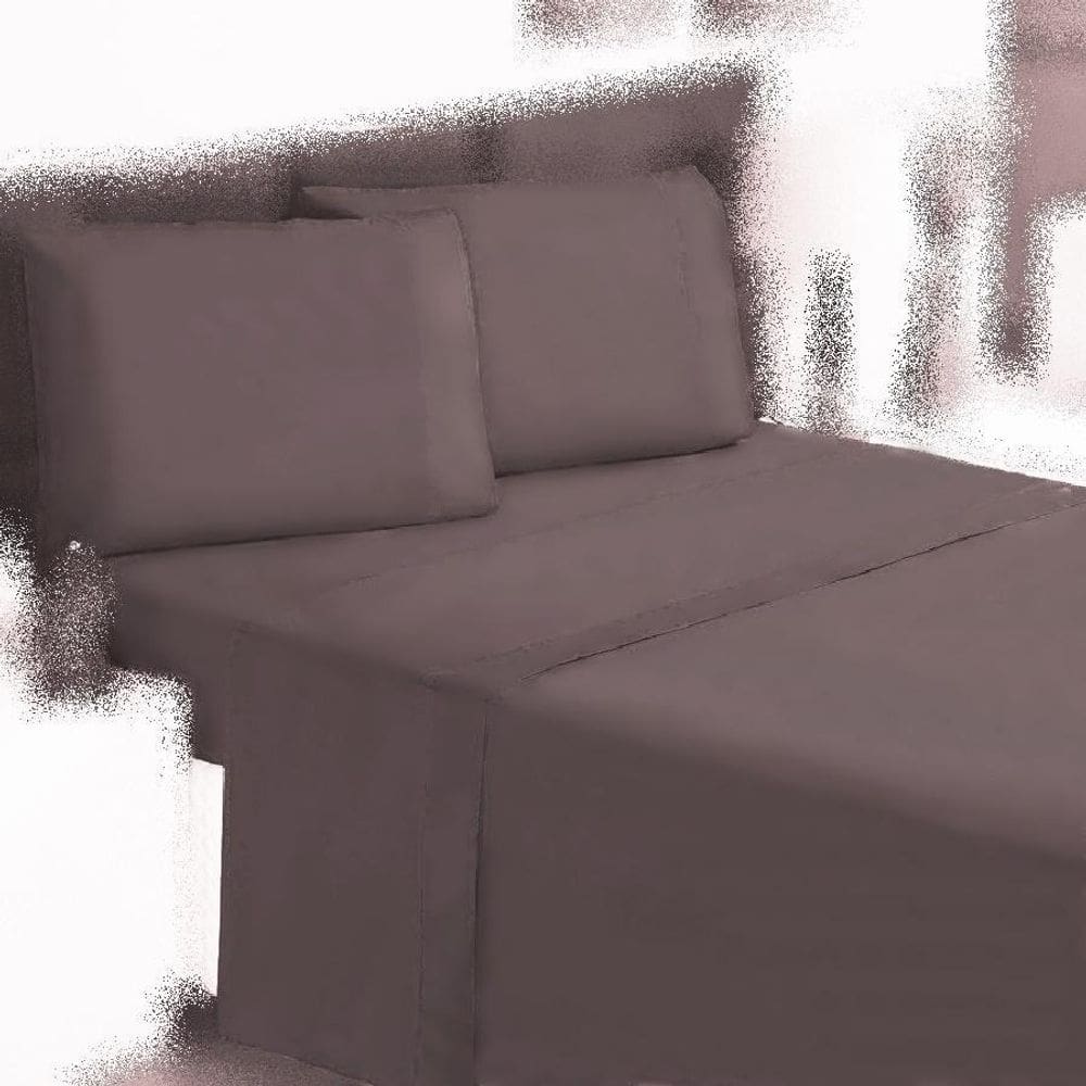 Jogo Cama King 4P Lençol + Fronha 100% Algodão Percal Rubi