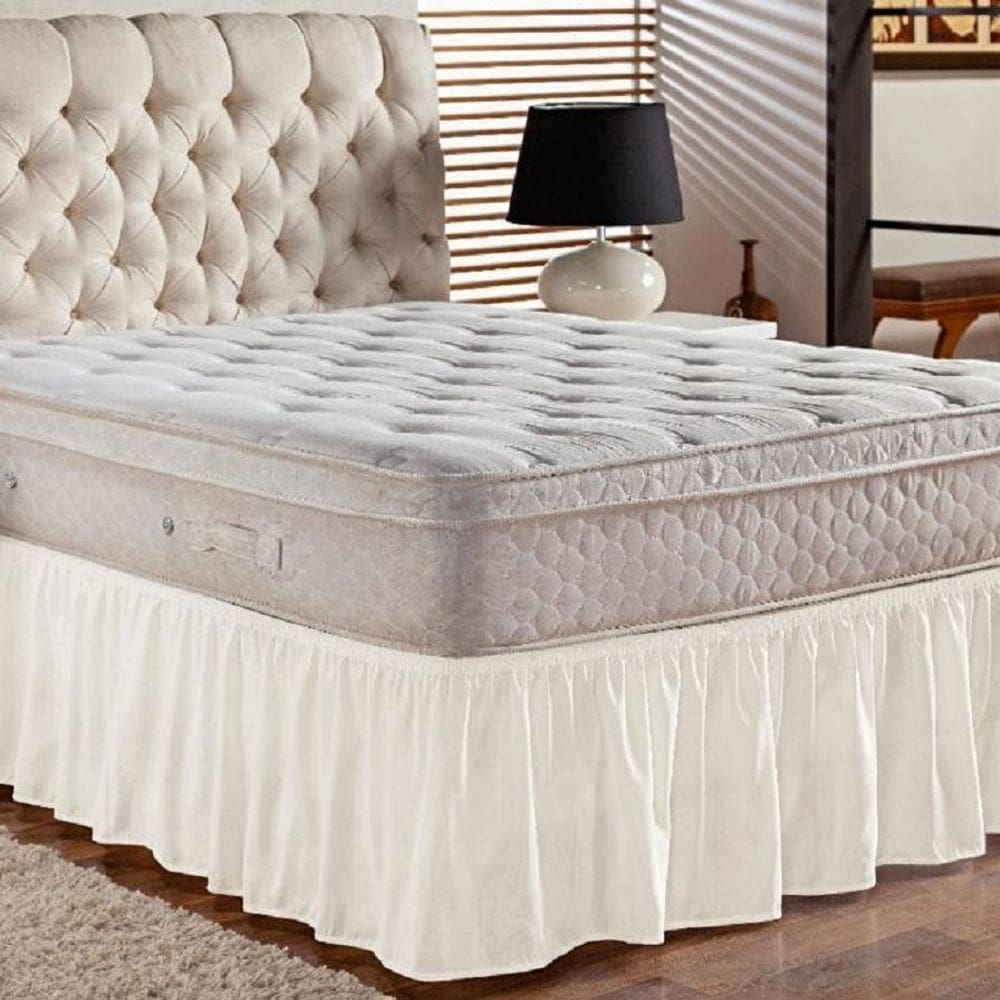 Saia Box Cama Casal E Queen 1 Elástico Ajustável Babado 1
