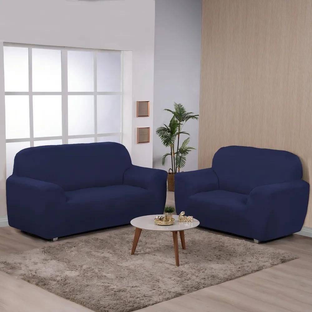 Kit Capa Sofa 2E3 Lugares Ibitex Malha Lisa Coladinha Cor