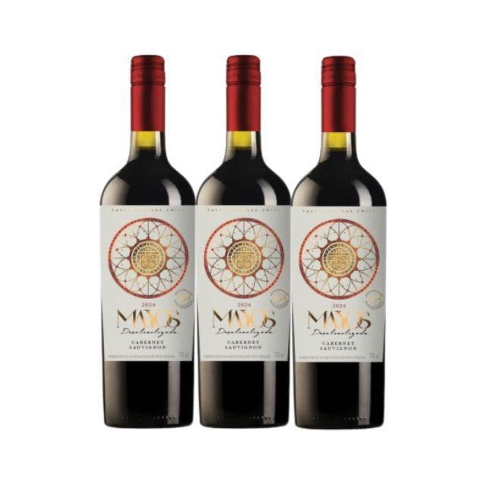 Kit 3 De Vinhos Sem Álcool Tinto Seco Cs Mayos - 750Ml Chile