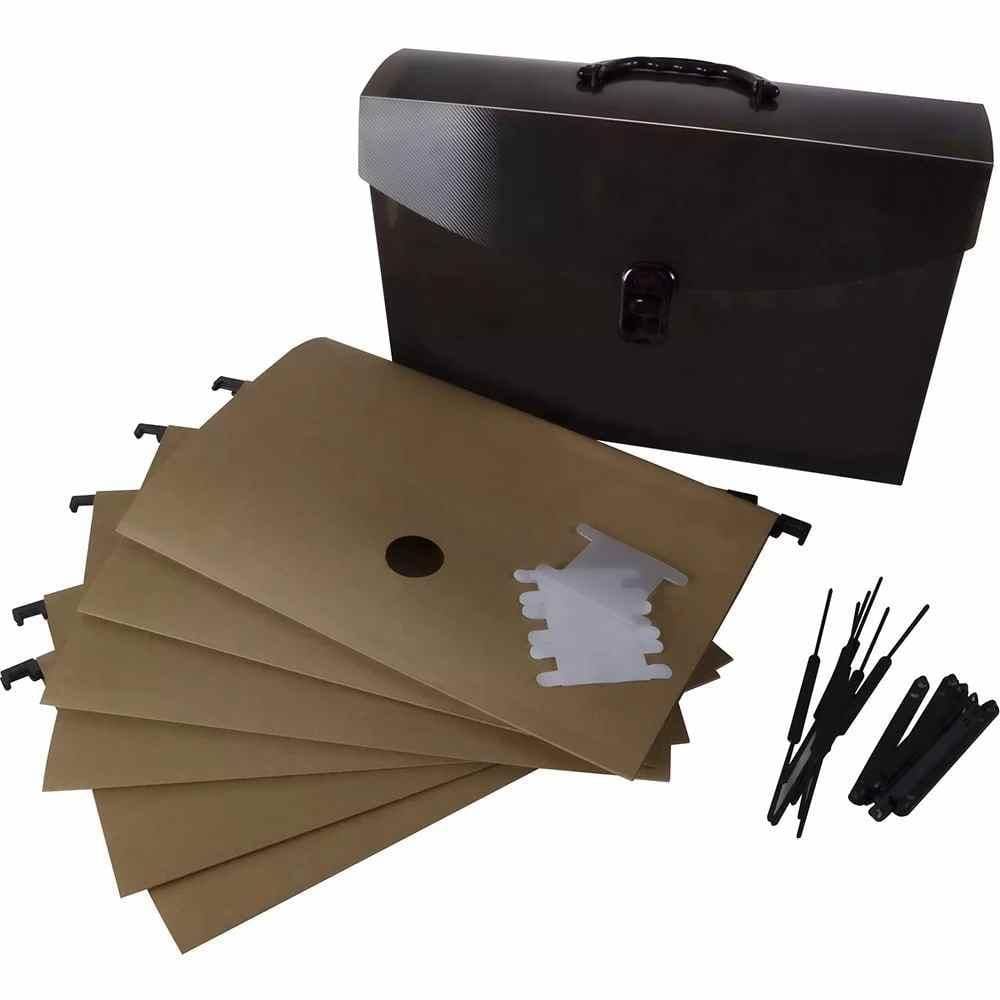 Maleta Arquivo Acp Com 6 Pasta Suspensa - Fumê