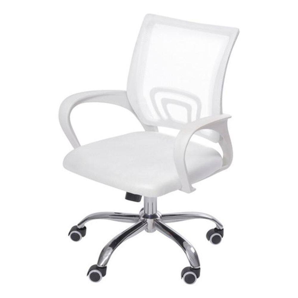 Cadeira Giratória De Escritório Branca Rodinhas Executiva