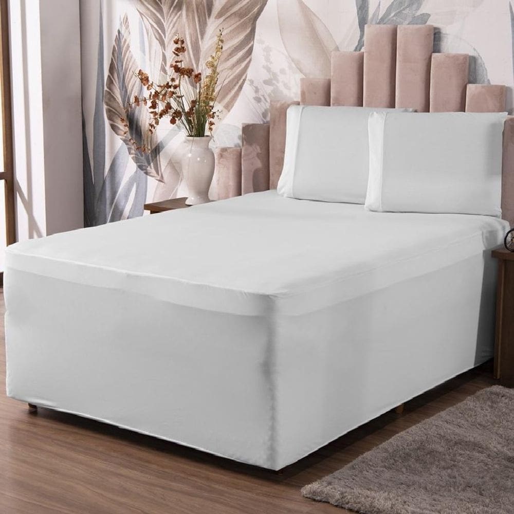 Jogo De Lençol Luva Solteiro Conjugada Colchão Box Malha 2P