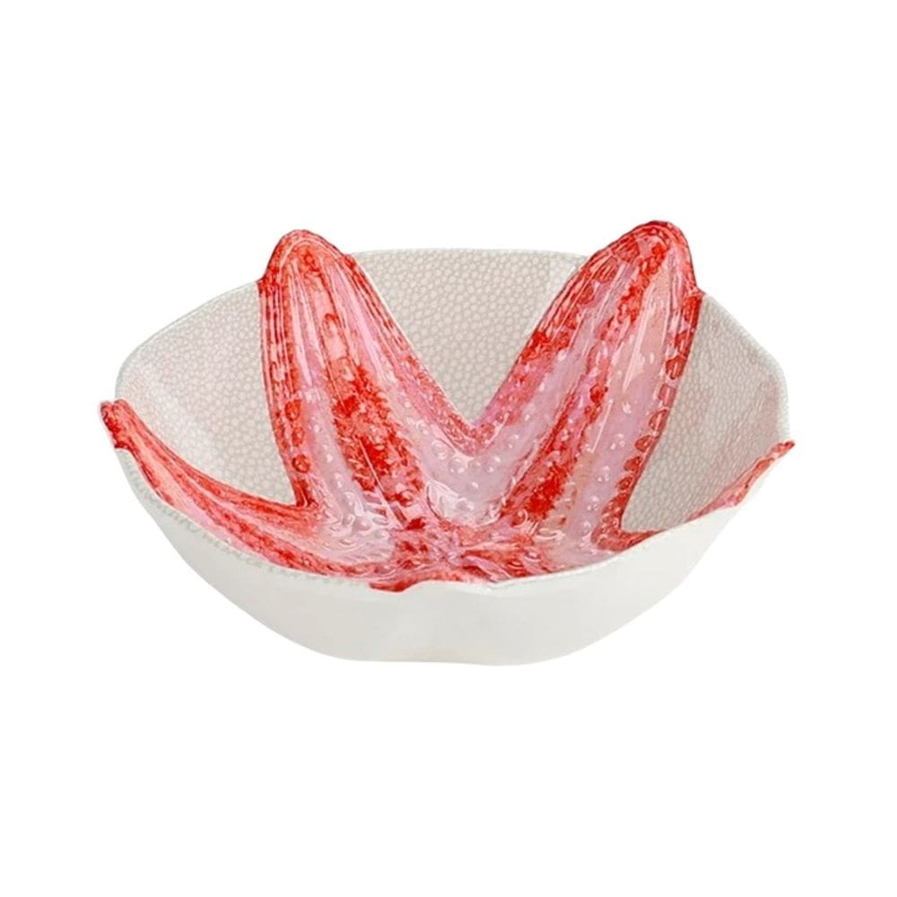 Bowl Cumbuca de Melamina Bege C/Desenho Marinho Estrela do Mar Rosé 19x7cm Entrecasa