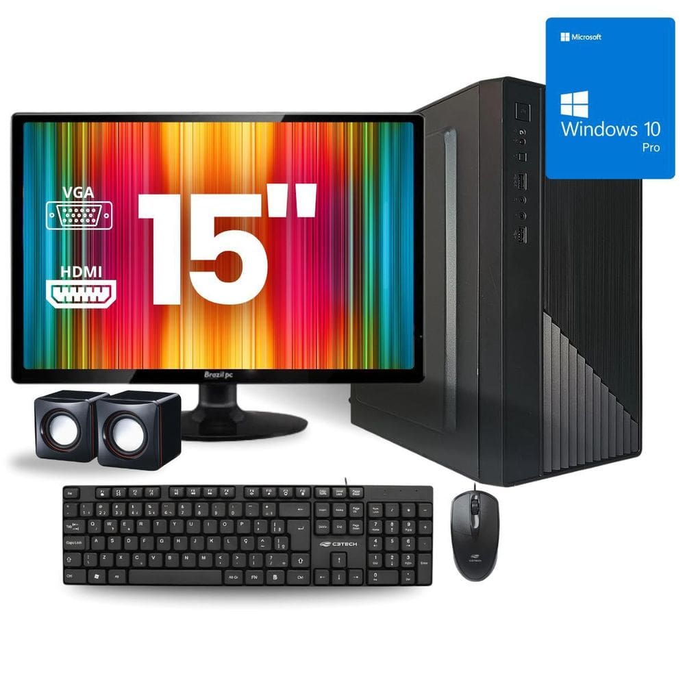 Pc Computador Completo Intel I3 8Gb M.2 256Gb Monitor 15