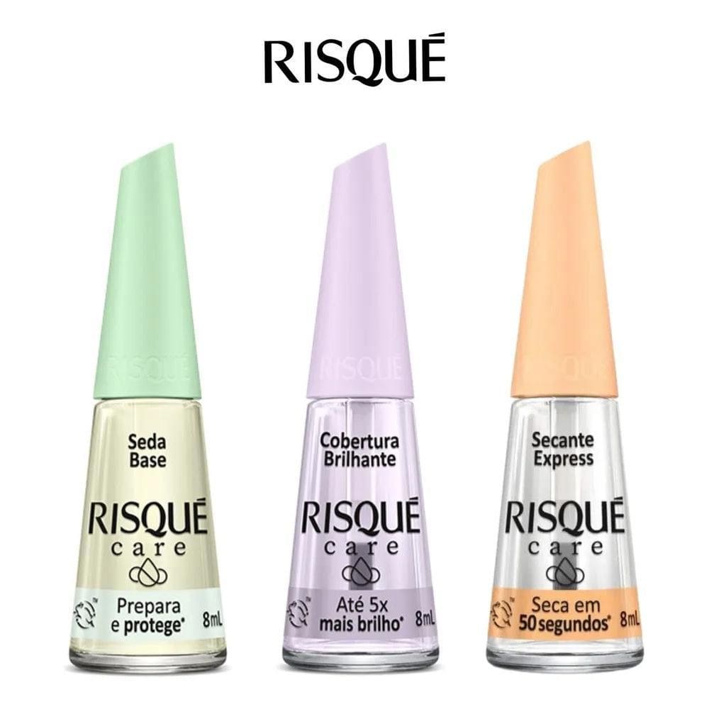 2X Kit Risque Technology Base + Extra Brilho + Óleo Secante