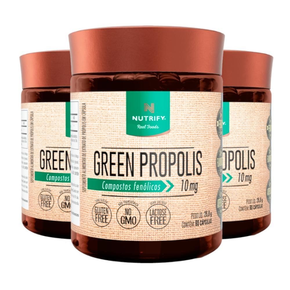Kit 3 Green Propolis Nutrify 60 Cápsulas