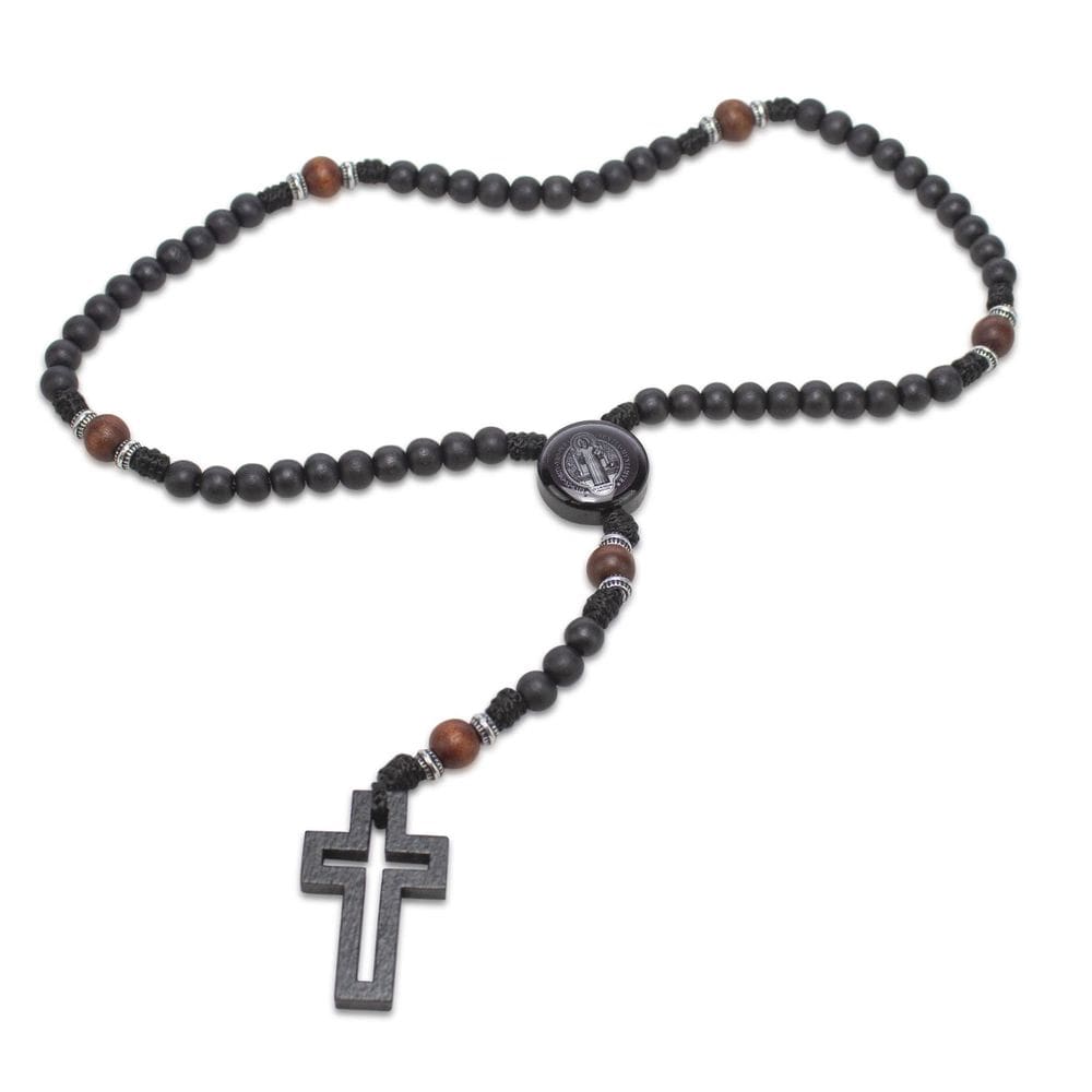 Terço São Bento Madeira 10Mm