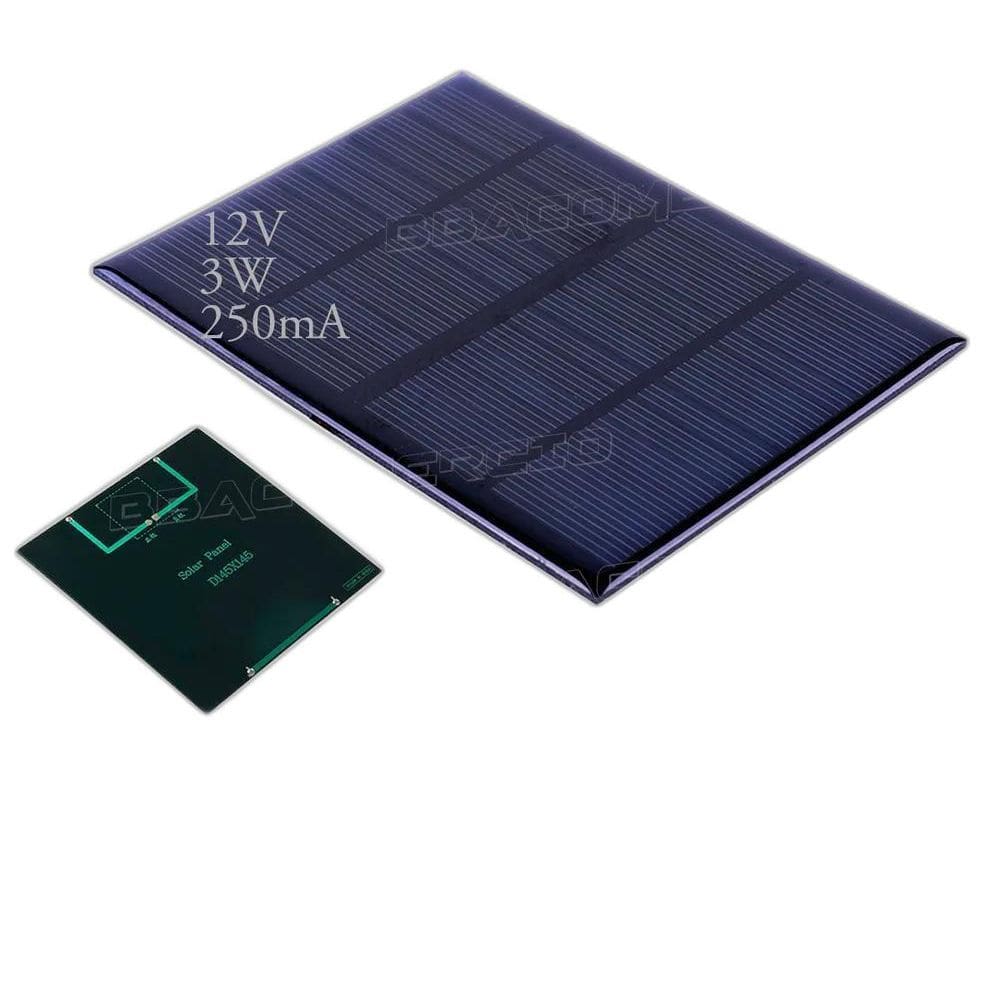 2X Mini Painel Placa Energia Solar Fotovoltaica 12V 3W 250Ma
