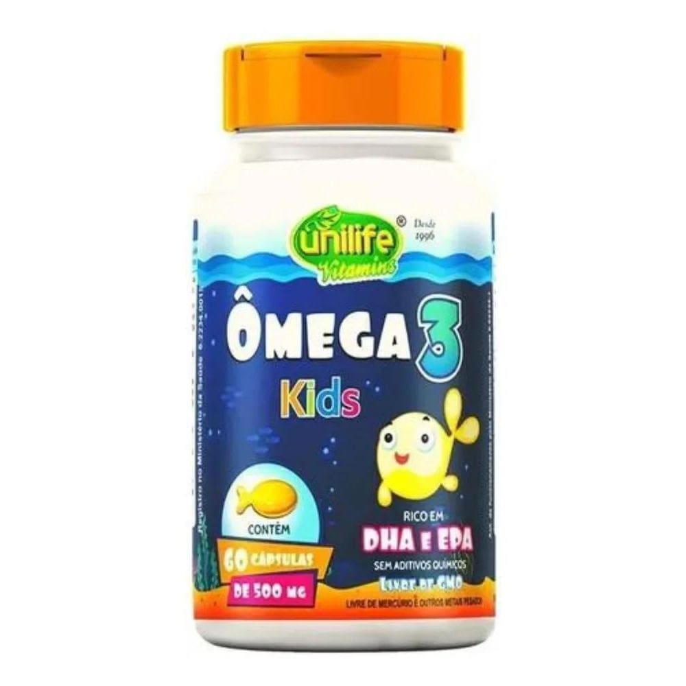 2X Ômega 3 Kids 60 Cápsulas Unilife Rico Em Dha E Epa Sem Sa