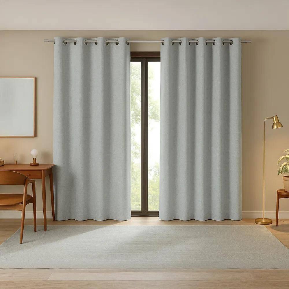 Cortina Rustica Menfis 4,2M X 2,3 - Bella Janela Cinza