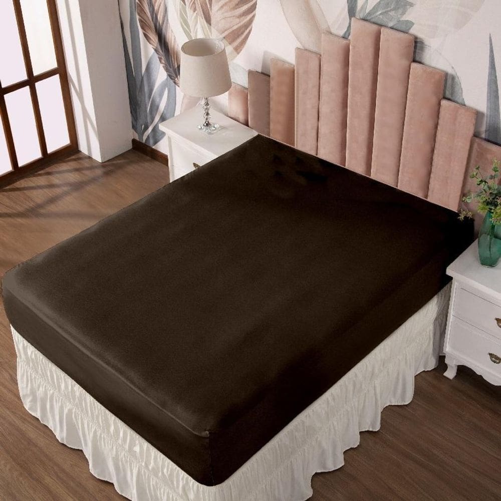 Lençol Queen Com Elástico Prático Malha Lisa 1 Peça