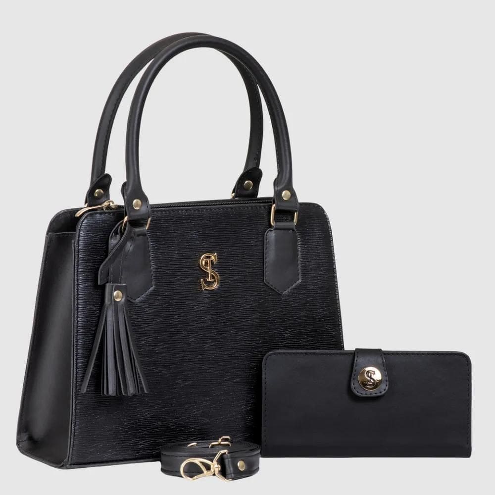 2X Bolsa Feminina Transversal Media Kit Com Carteira Cor Pre