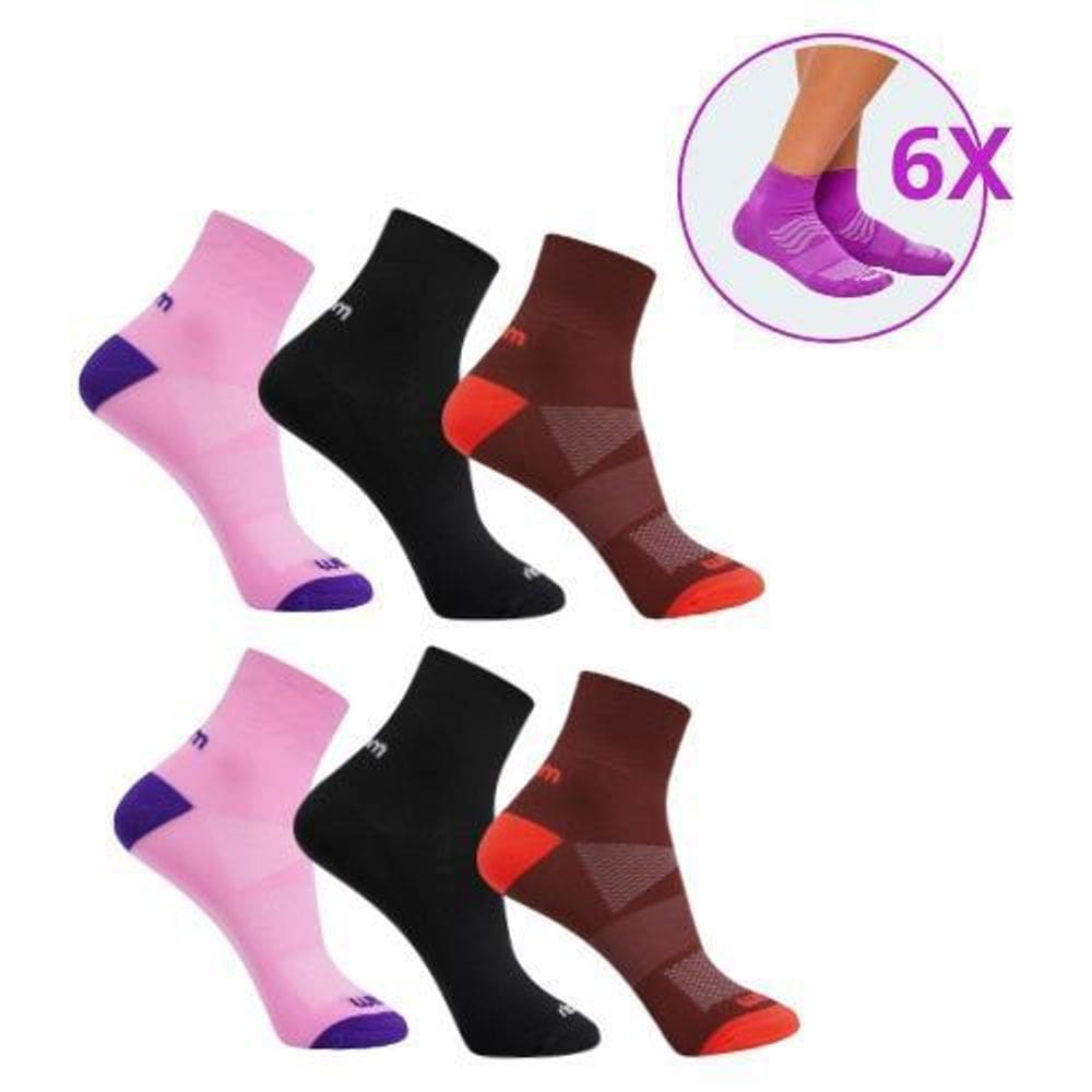 Kit 6 Meias Rikam Dupla Camada Anti Bolhas Corrida Caminhada