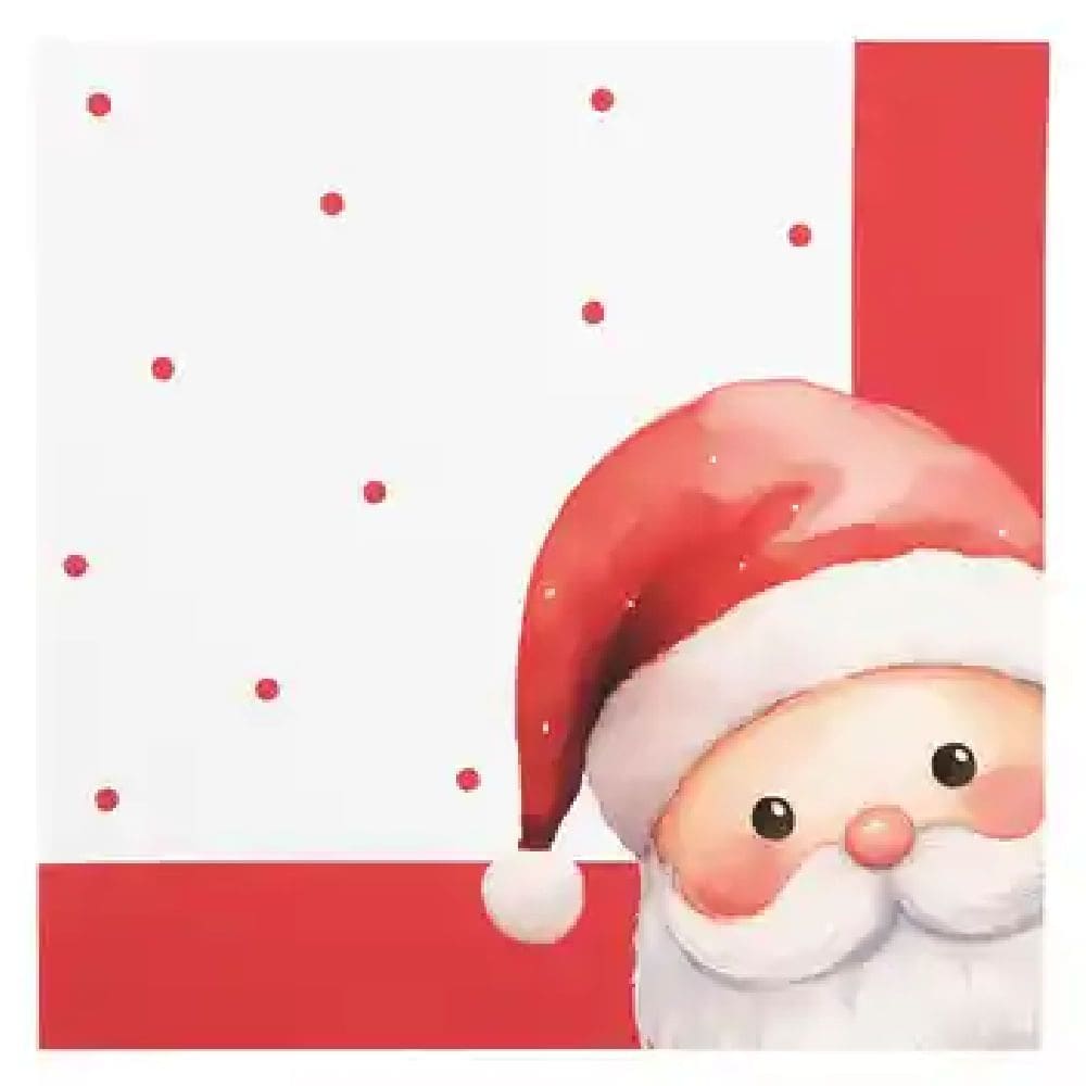 Guardanapo de Papai Noel Vermelho e Branco 32,5cm Com 20 Unidades - 1089526 - CROMUS