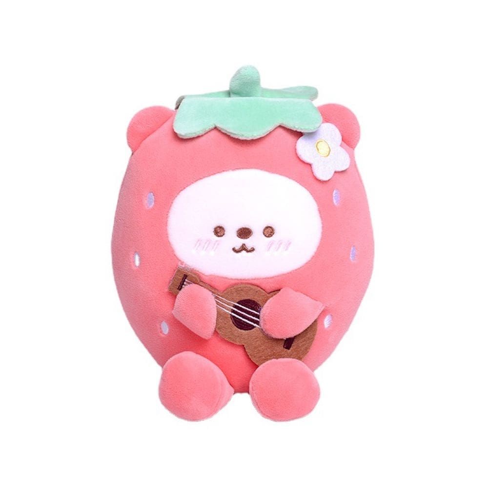 Boneca de brinquedo de pelúcia rosa morango de 20 cm para crianças e colecionadores