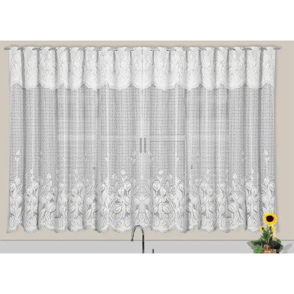 Cortina Cozinha Tulipinhas 2,20 X 1,20+ 0,30M Cortilester