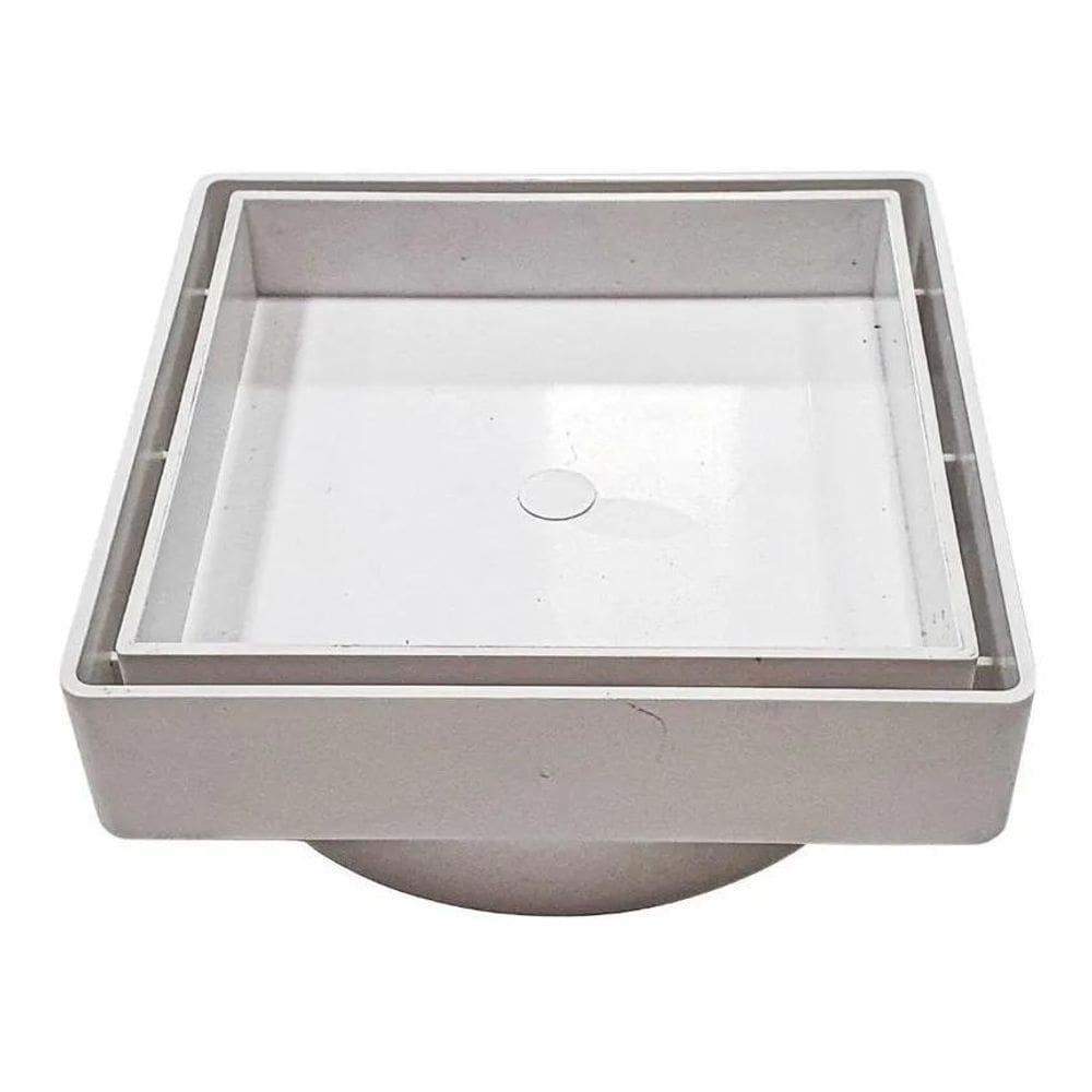 2X Ralo 10X10 Oculto Para Piso/Porcelanato - Branco