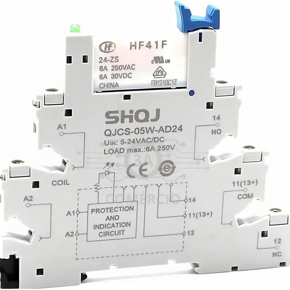 2X Relé Acoplador Interface Slim 24Vcc Ca 6A 1Naf Com Nota