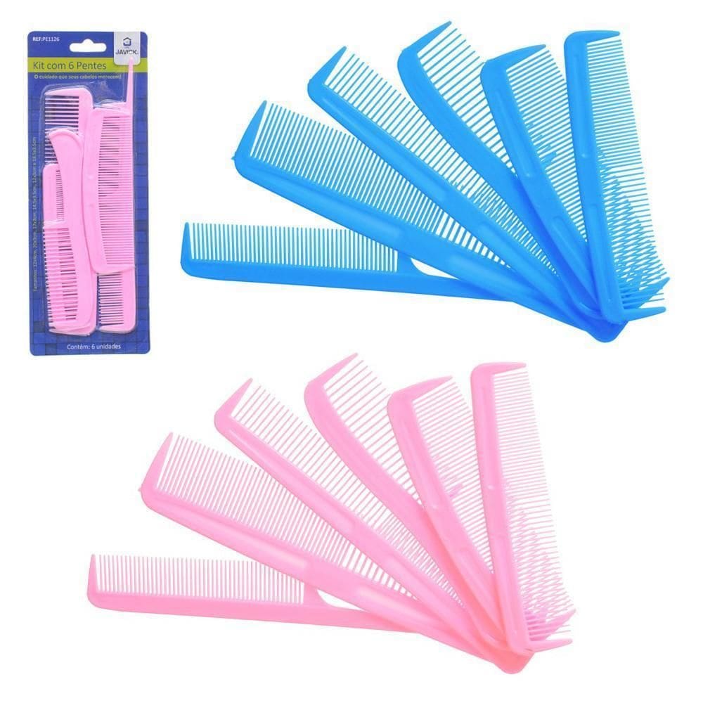 Pente De Plastico Com 6 Pecas