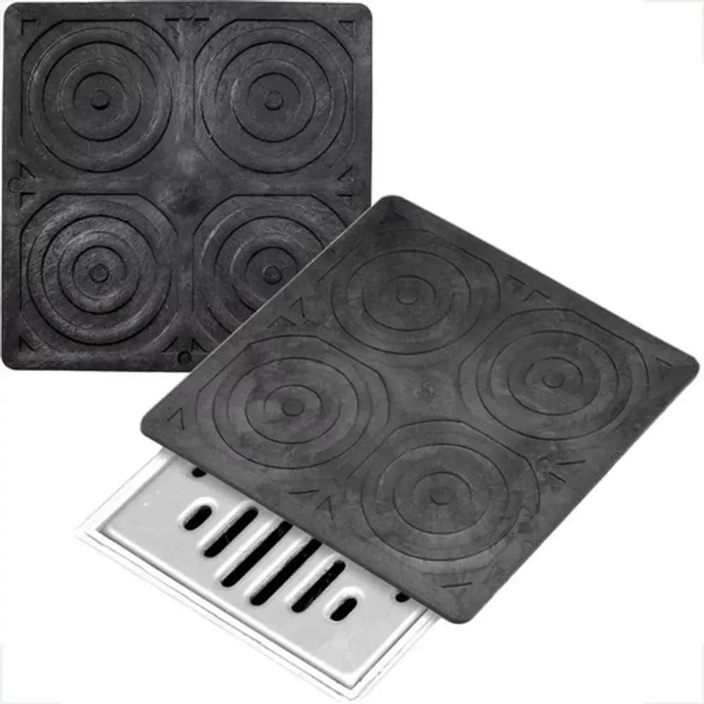 2X Protetor Tampa De Ralo Quadrada Emborrachado Evita Inseto