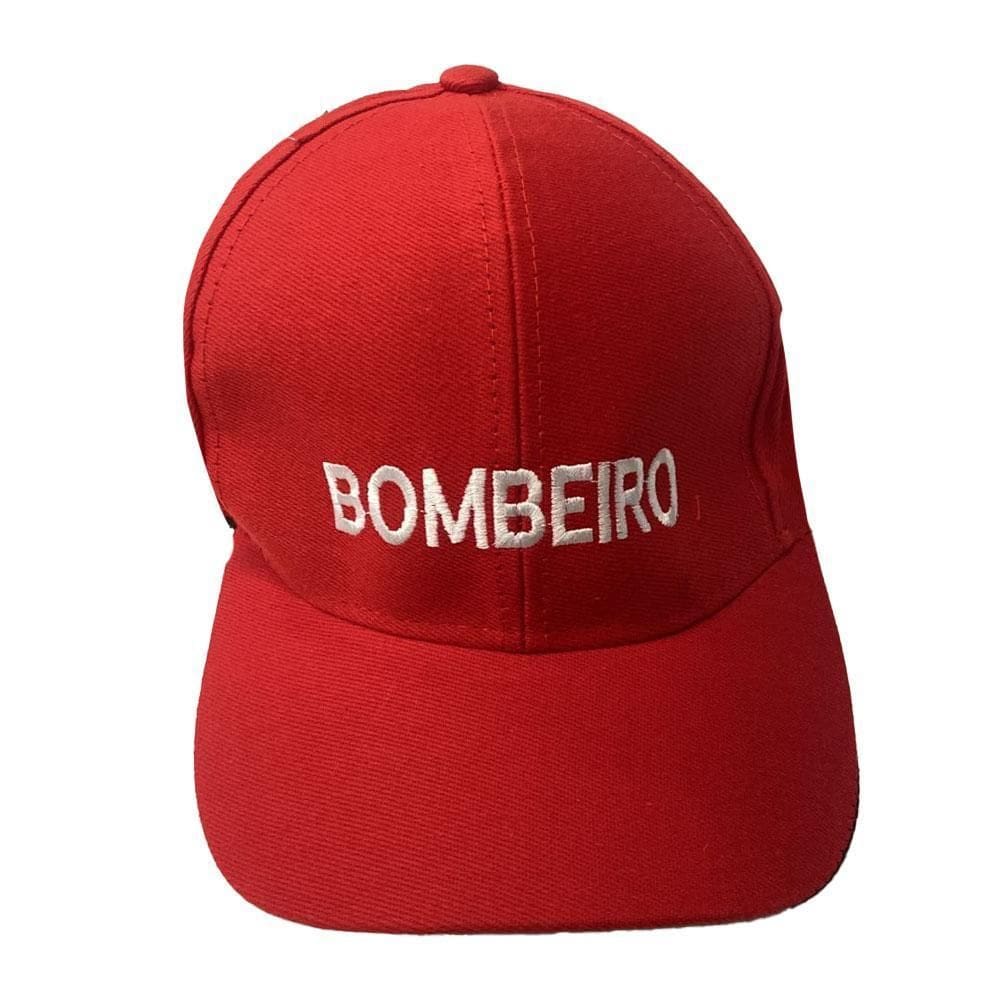Boné Para Fantasia Bombeiro Vermelho Regulável Festa