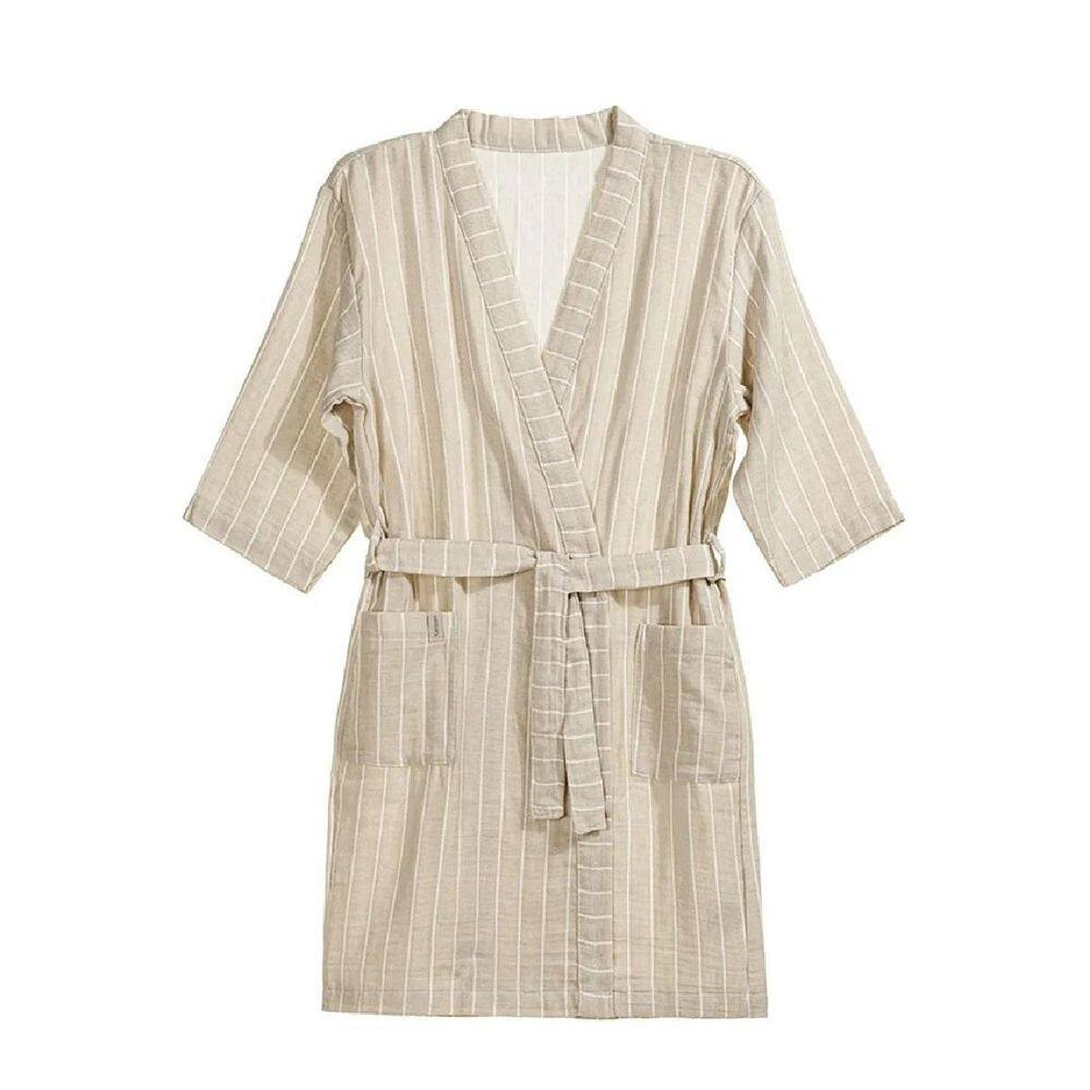 Roupao Liso Lino - Tamano M Bege - Karsten